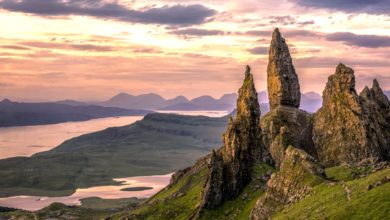 Scenic view of the Scottish Highlands with mountains and green valleys